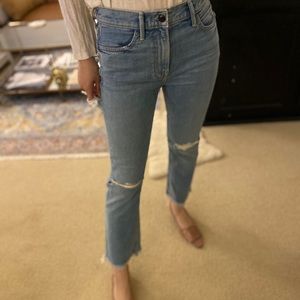 Mother Mid Rise Straight Leg Jeans